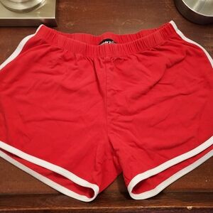 Red Athletic Shorts with White Trim